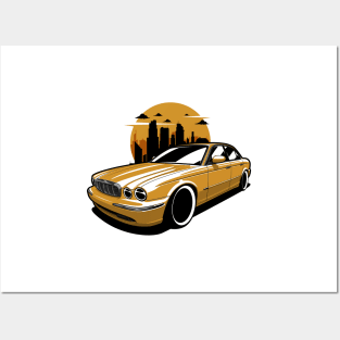 Yellow Orange XJ X350 City Skyline Posters and Art